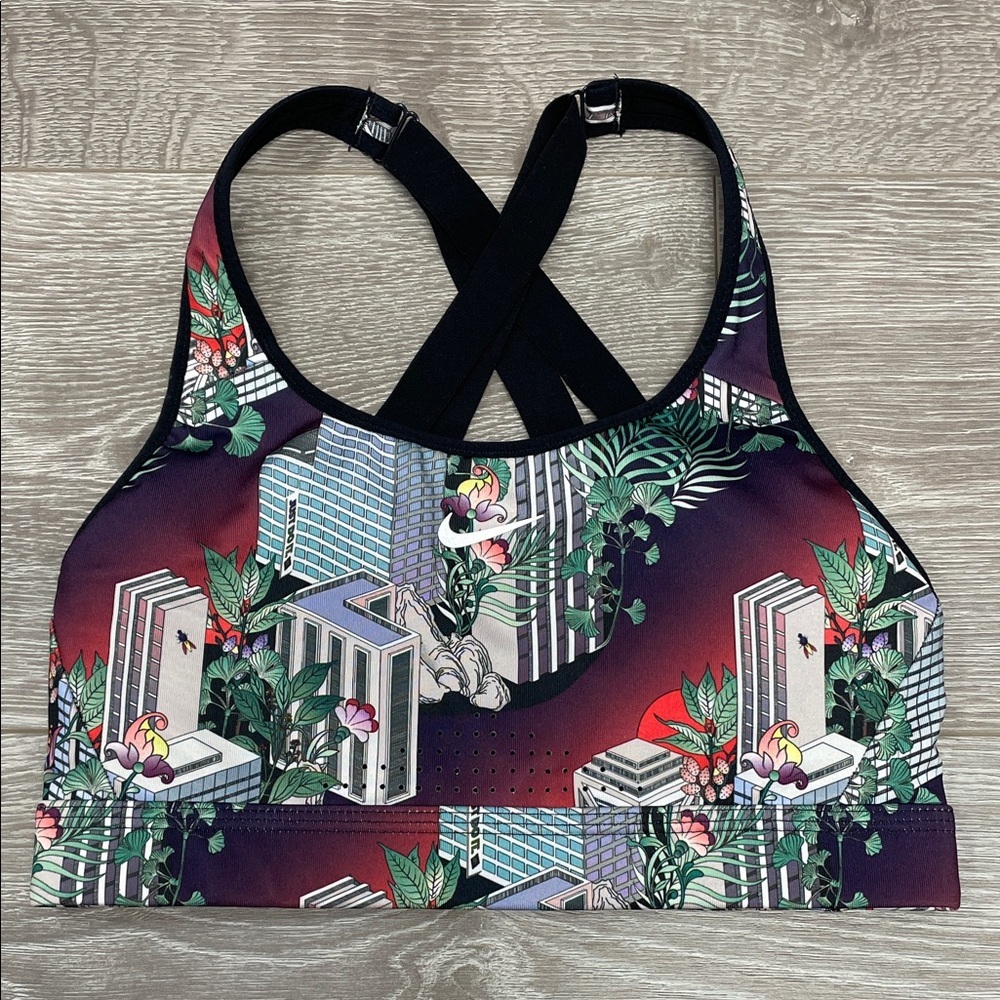 Nike Impact High Support Sports Bra Dri Fit Printed Downtown CityScape XS